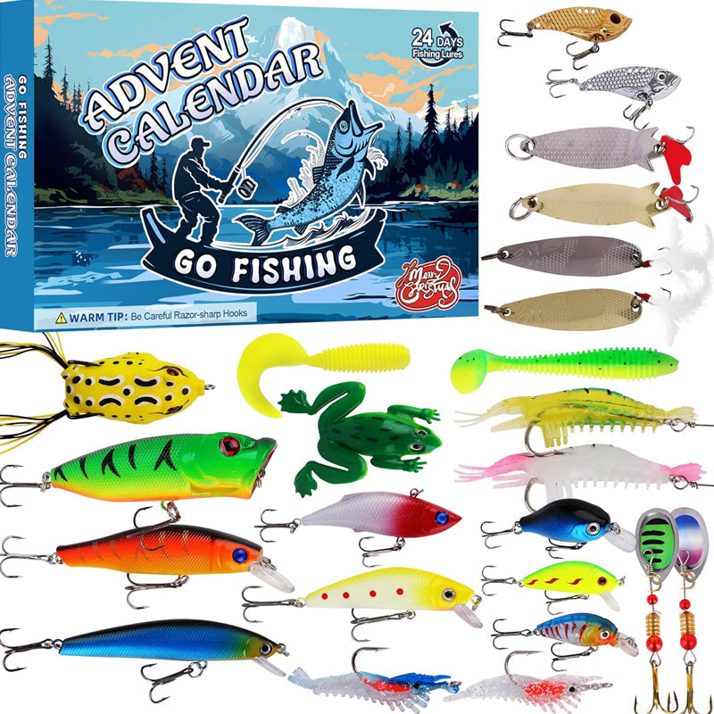 【Up To 60% Off】Presale>>24 Days Christmas Countdown Fish Tackle Set