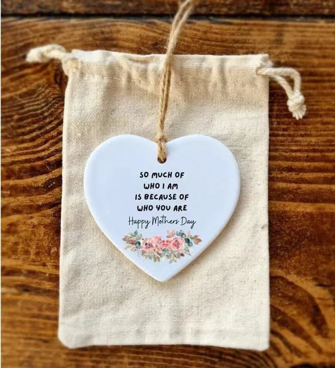 Ceramic Heart Hanging Ornament