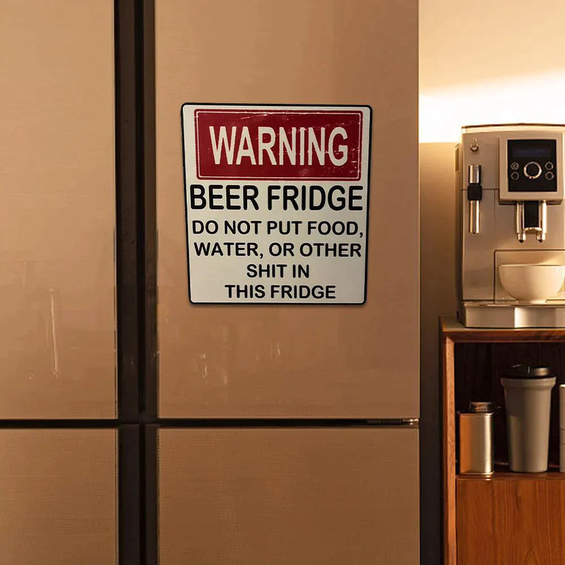 Funny Beer Fridge Vintage Sticker Sign