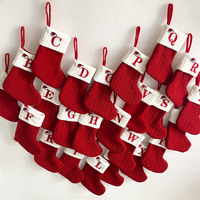 Christmas Letter Knit Stocking