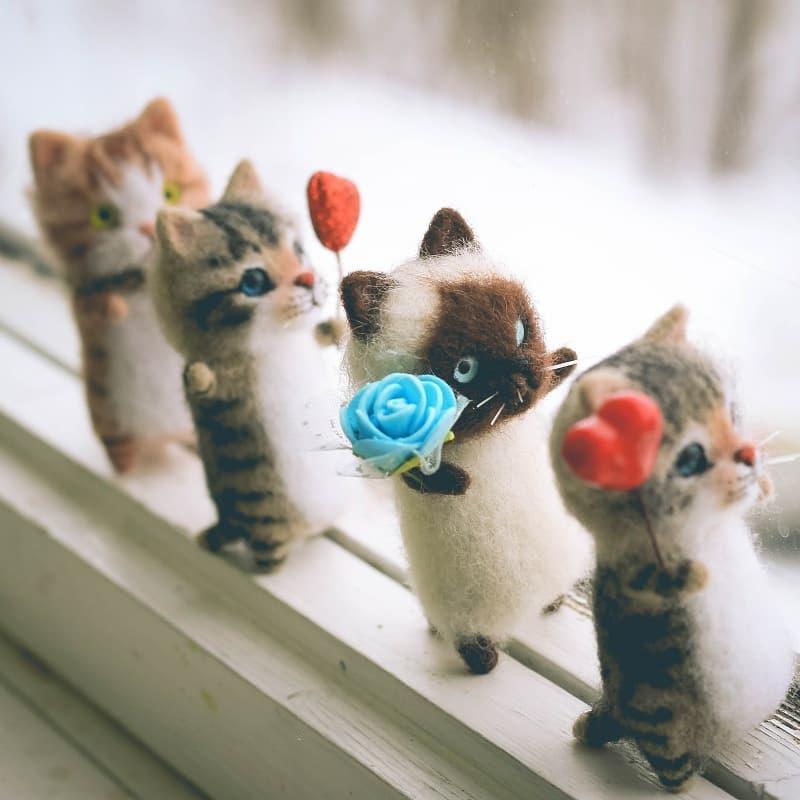 DIY Cat Wool Felt Gift For Cat Lovers