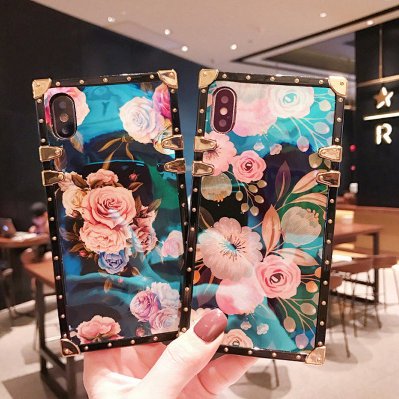 Luxury Blue Light Flower Phone Case For Iphone