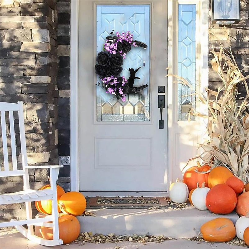 Cat Crescent Moon Wreath