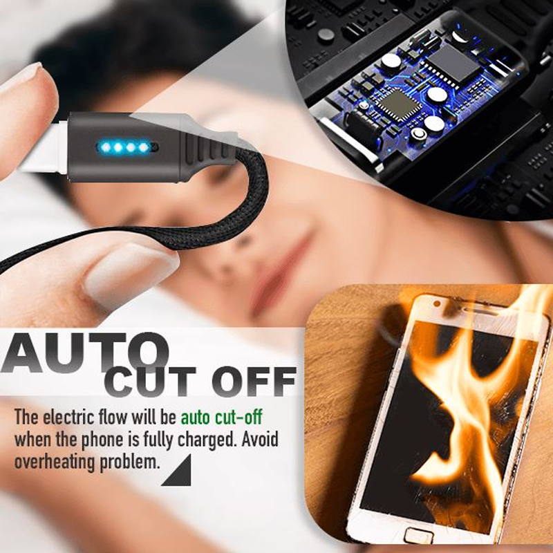 Auto Cut-off Fast Charging Nylon Cable