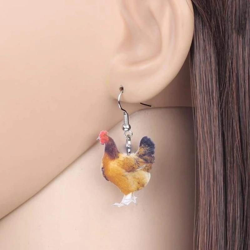 Unique Chicken Earrings