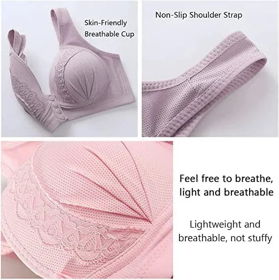 Front Button Breathable Skin-Friendly Bra