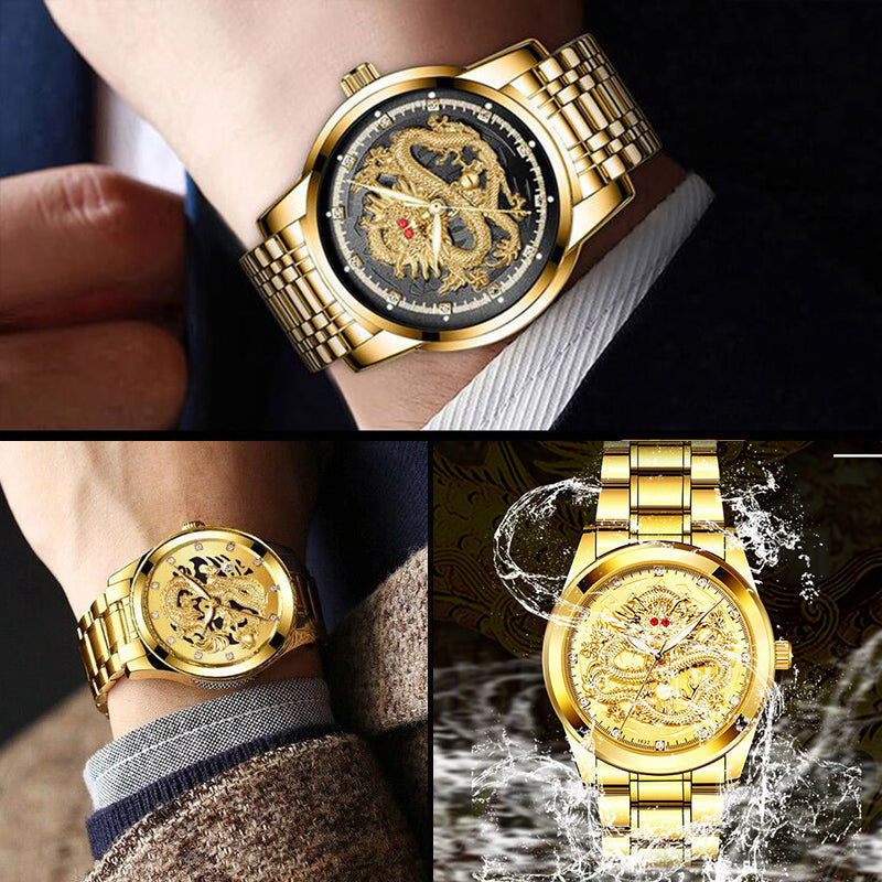 Fashionable Golden Dragon Watch