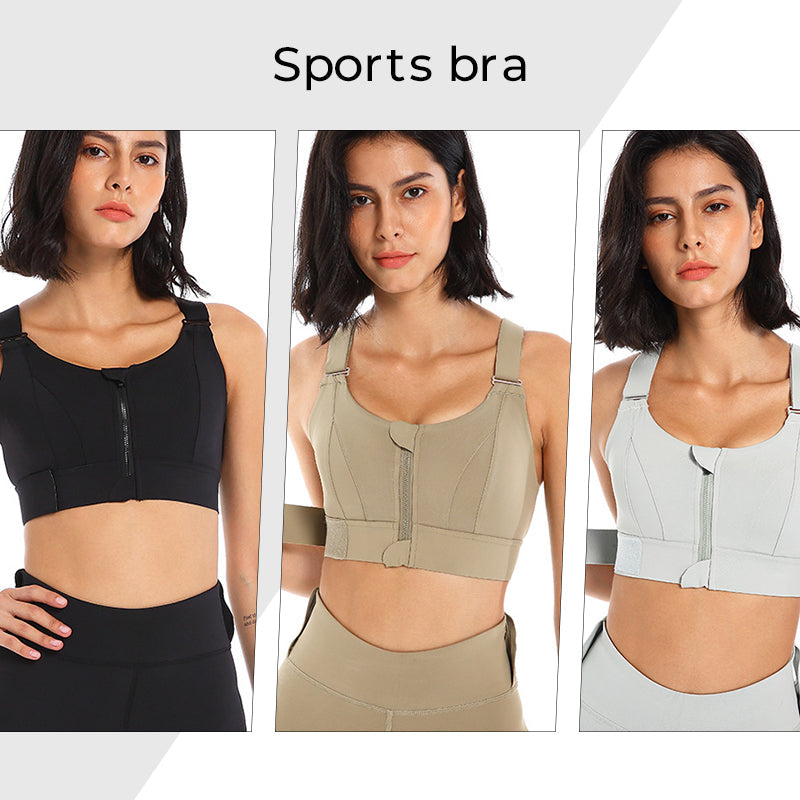 Shockproof Zipper Sports Bra