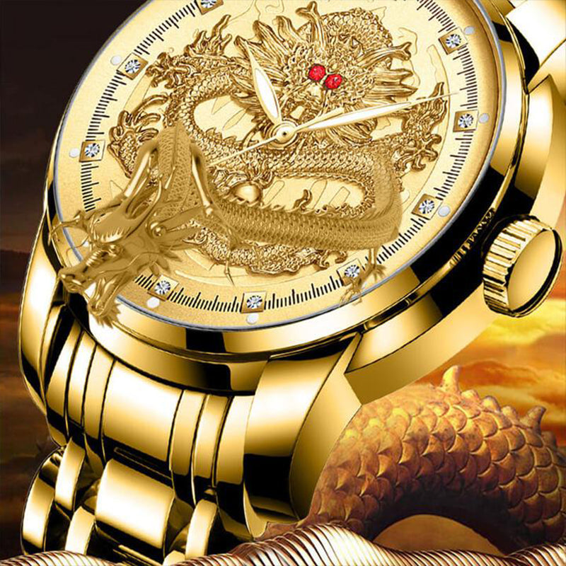 Fashionable Golden Dragon Watch