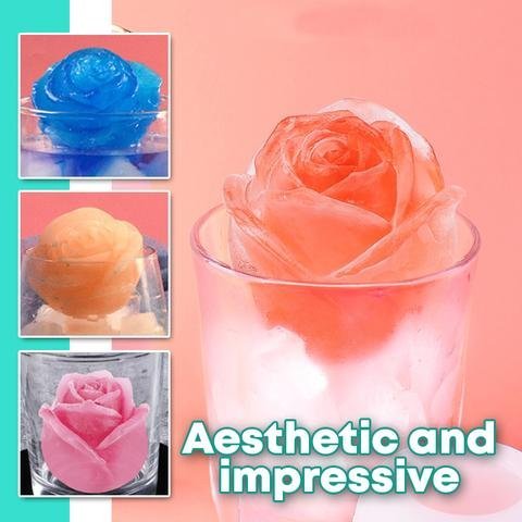 3D Silicone Rose Shape Ice Cube Mold