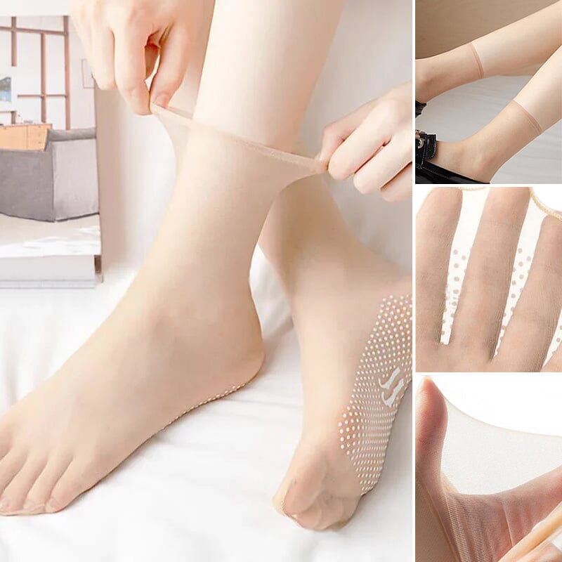 Invisible, Slip-resistant Crystal Silk Socks