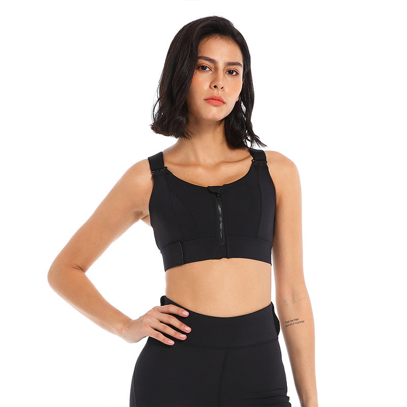 Shockproof Zipper Sports Bra